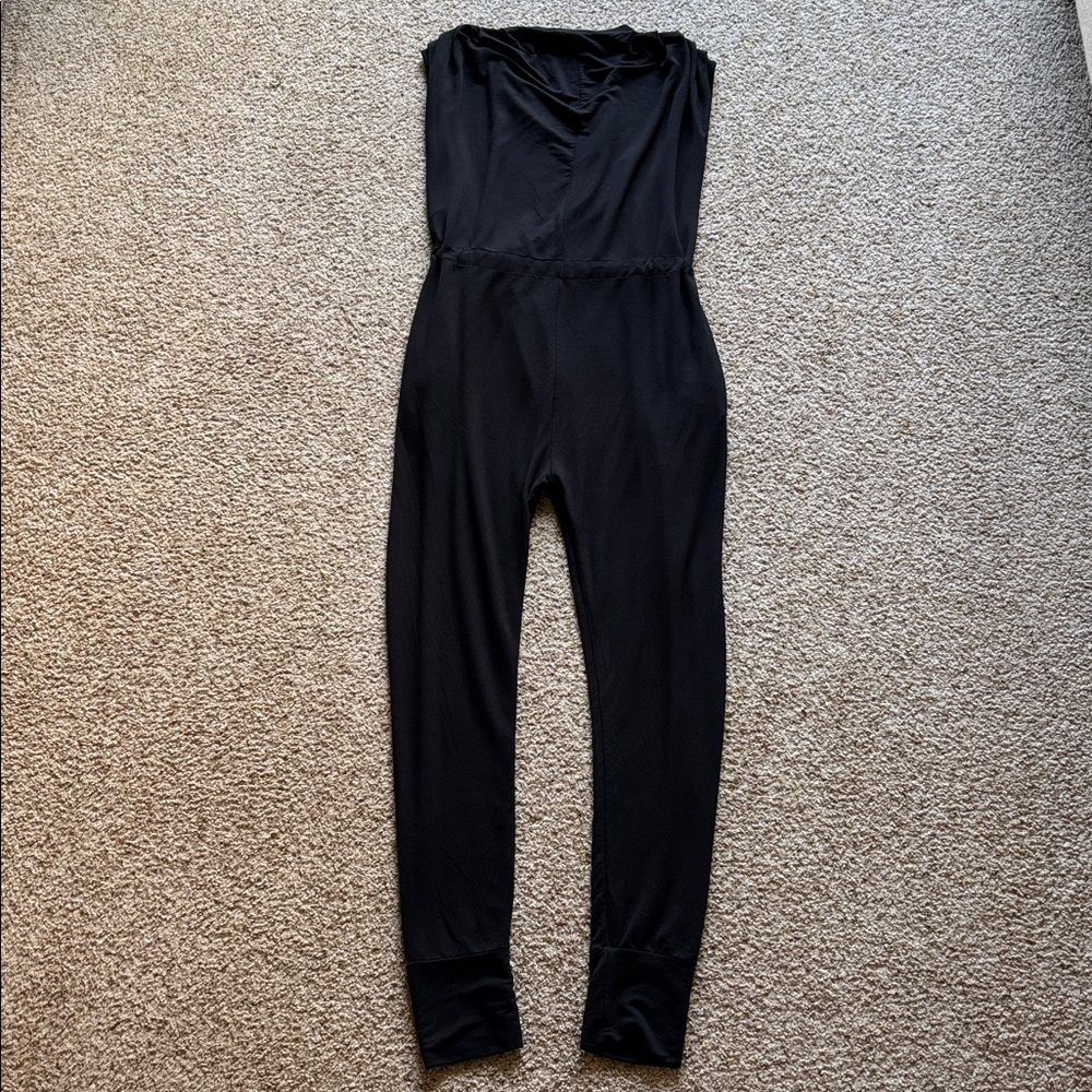 Onepiece Norwegian Norway Woman’s Black Bamboo V-Neck Sleeveless Jumpsuit Small - Picture 10 of 16
